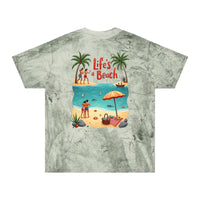Life's a Beach Unisex Color Blasted Tie Dye T Shirt Fun - Ocean State Styles