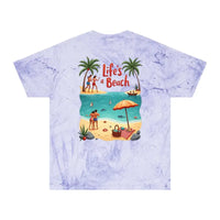 Life's a Beach Unisex Color Blasted Tie Dye T Shirt Fun - Ocean State Styles