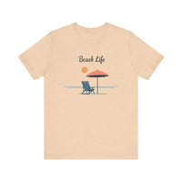 Light Blue and Beige Beach Life Tee Shirt for Ocean Lovers - Ocean State Styles