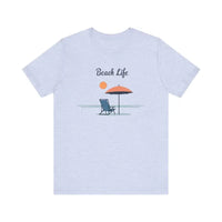 Light Blue and Beige Beach Life Tee Shirt for Ocean Lovers - Ocean State Styles