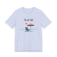 Light Blue and Beige Beach Life Tee Shirt for Ocean Lovers - Ocean State Styles