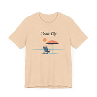 Light Blue and Beige Beach Life Tee Shirt for Ocean Lovers - Ocean State Styles