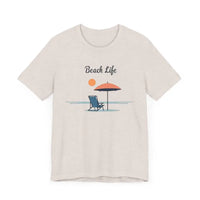 Light Blue and Beige Beach Life Tee Shirt for Ocean Lovers - Ocean State Styles