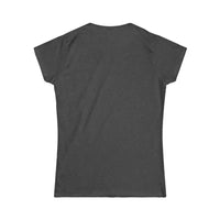 Charcoal gray short-sleeved women’s crew neck t-shirt with classic fit