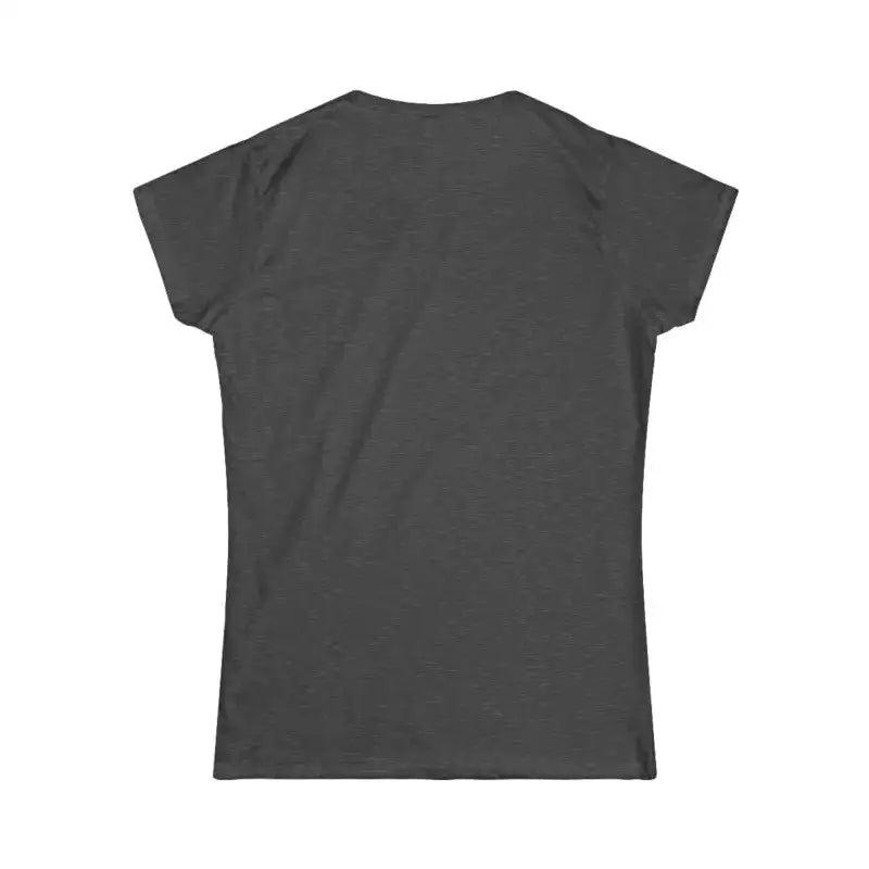 Charcoal gray short-sleeved women’s crew neck t-shirt with classic fit
