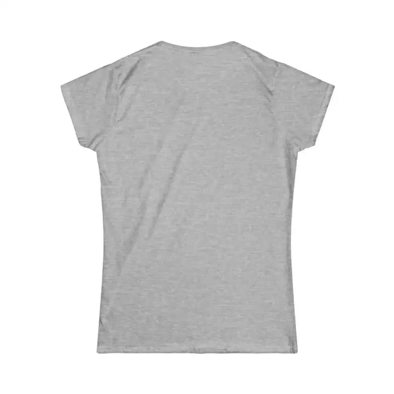 Gray womens short-sleeved crew neck t-shirt with ribbed hem