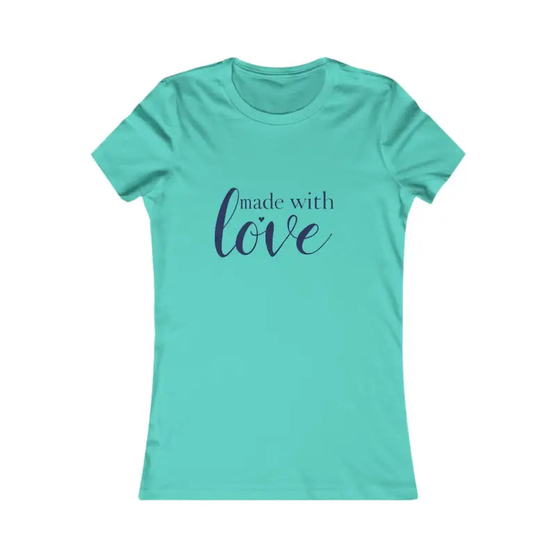 Teal short-sleeve crewneck T-shirt from Light Gray White and Yellow Women’s Collection