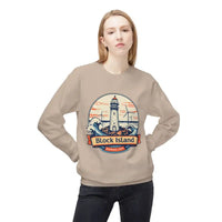 Lighthouse Graphic Sweatshirt Collection Cozy Block Island Sweatshirt - Ocean State Styles