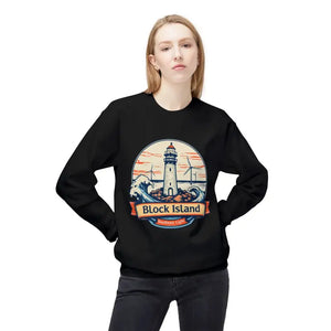 Lighthouse Graphic Sweatshirt Collection Cozy Block Island Sweatshirt - Ocean State Styles