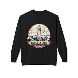 Lighthouse Graphic Sweatshirt Collection Cozy Block Island Sweatshirt - Ocean State Styles
