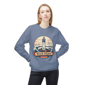 Lighthouse Graphic Sweatshirt Collection Cozy Block Island Sweatshirt - Ocean State Styles