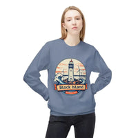 Lighthouse Graphic Sweatshirt Collection Cozy Block Island Sweatshirt - Ocean State Styles