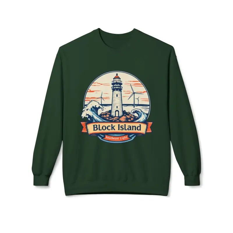 Lighthouse Graphic Sweatshirt Collection Cozy Block Island Sweatshirt - Ocean State Styles