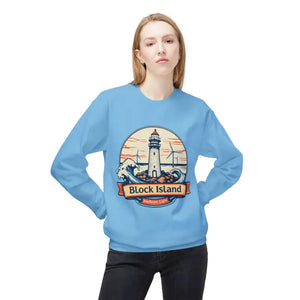 Lighthouse Graphic Sweatshirt Collection Cozy Block Island Sweatshirt - Ocean State Styles