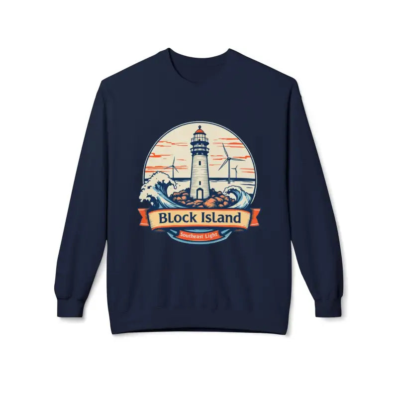 Lighthouse Graphic Sweatshirt Collection Cozy Block Island Sweatshirt - Ocean State Styles