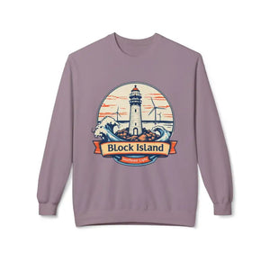 Lighthouse Graphic Sweatshirt Collection Cozy Block Island Sweatshirt - Ocean State Styles
