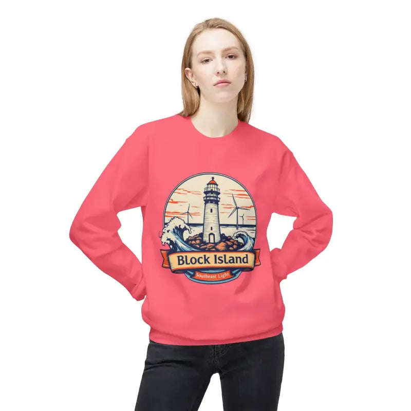 Lighthouse Graphic Sweatshirt Collection Cozy Block Island Sweatshirt - Ocean State Styles