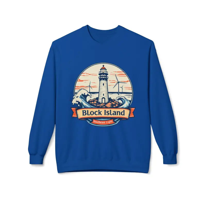 Lighthouse Graphic Sweatshirt Collection Cozy Block Island Sweatshirt - Ocean State Styles