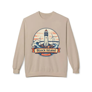 Lighthouse Graphic Sweatshirt Collection Cozy Block Island Sweatshirt - Ocean State Styles