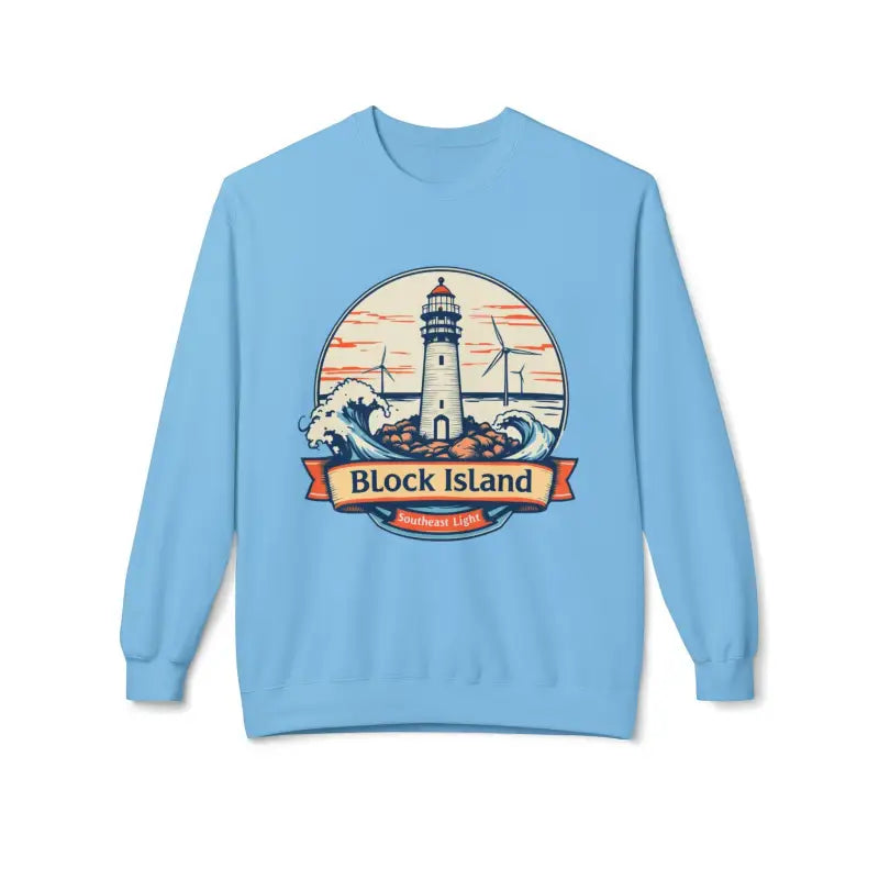 Lighthouse Graphic Sweatshirt Collection Cozy Block Island Sweatshirt - Ocean State Styles
