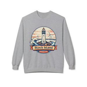 Lighthouse Graphic Sweatshirt Collection Cozy Block Island Sweatshirt - Ocean State Styles