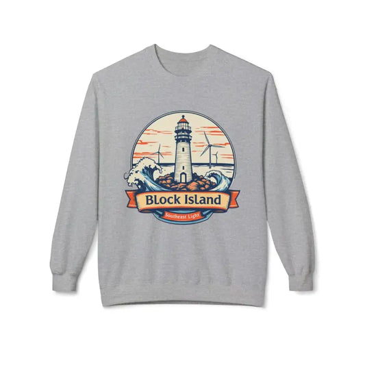 Lighthouse Graphic Sweatshirt Collection Cozy Block Island Sweatshirt - Ocean State Styles