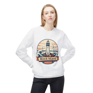 Lighthouse Graphic Sweatshirt Collection Cozy Block Island Sweatshirt - Ocean State Styles