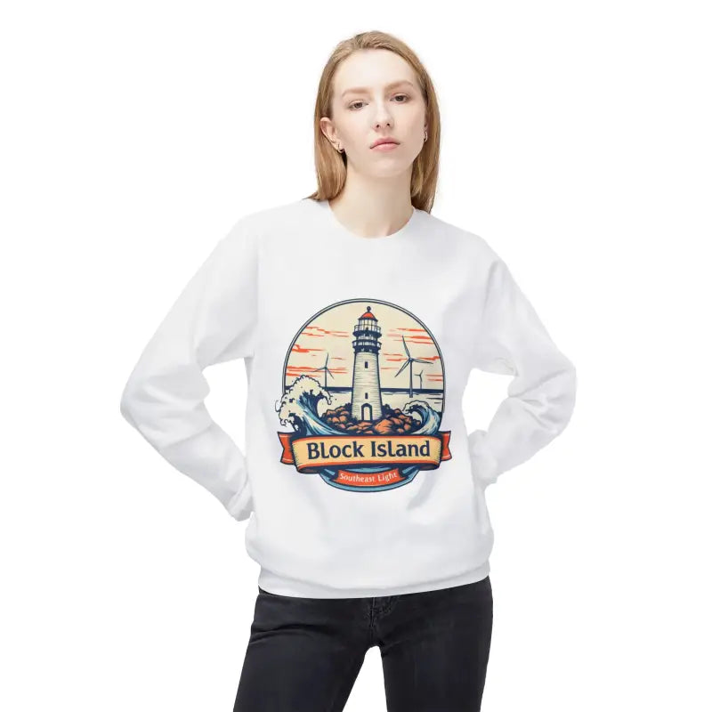 Lighthouse Graphic Sweatshirt Collection Cozy Block Island Sweatshirt - Ocean State Styles