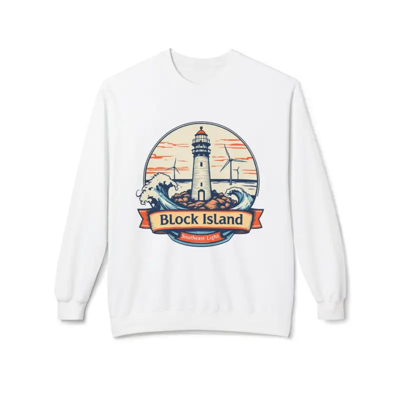 Lighthouse Graphic Sweatshirt Collection Cozy Block Island Sweatshirt - Ocean State Styles