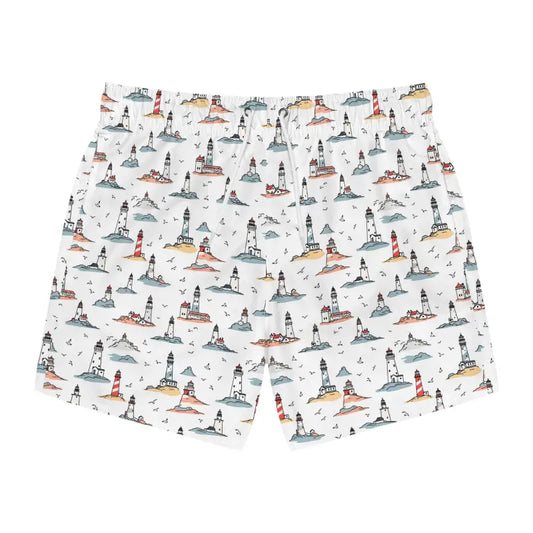 Lighthouse Patterned Boxer Shorts and Swim Trunks for Men - Ocean State Styles