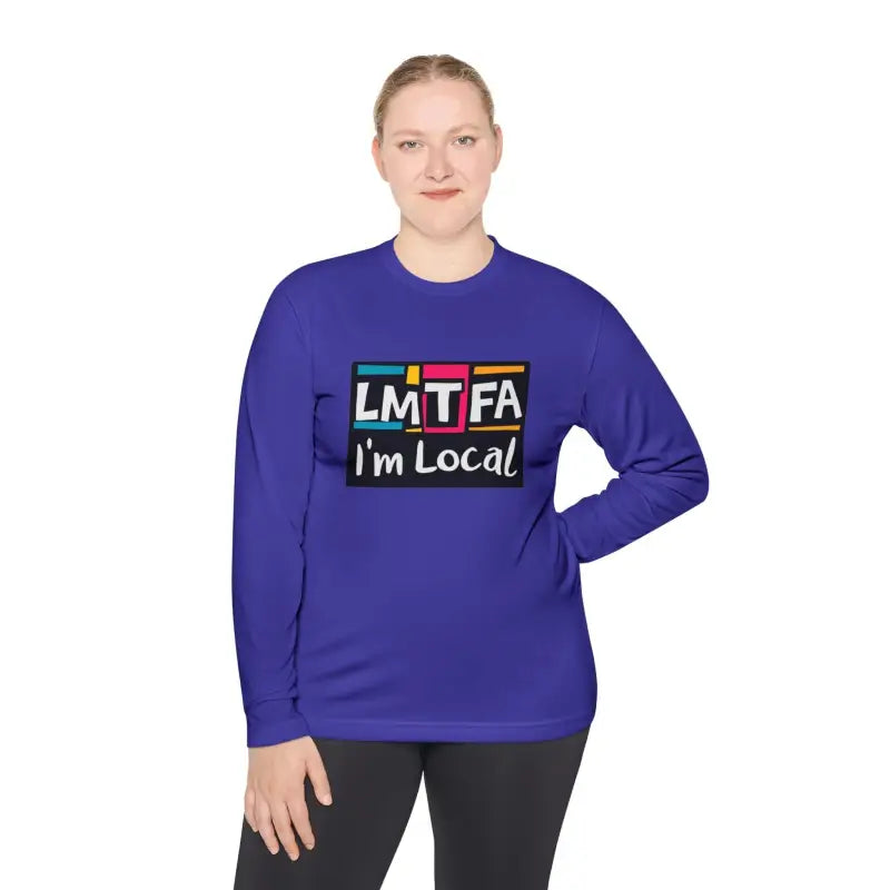 Purple long-sleeved shirt from LMTFA I’m Local Long Sleeve Tee collection