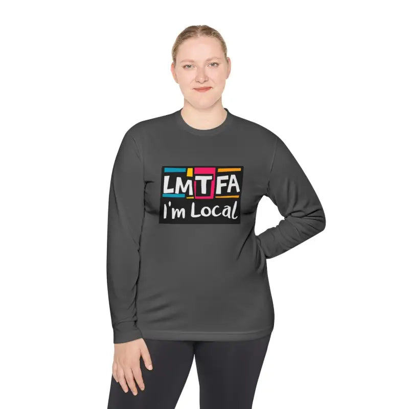 Gray long-sleeved shirt from LMTFA I’m Local Long Sleeve Tee collection