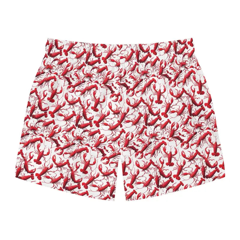 Lobster Print Swim Trunks featuring a vibrant lobster-patterned design for summer fun
