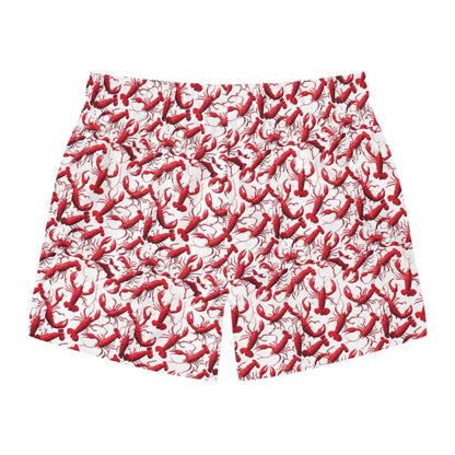 Lobster Print Swim Trunks featuring a vibrant lobster-patterned design for summer fun