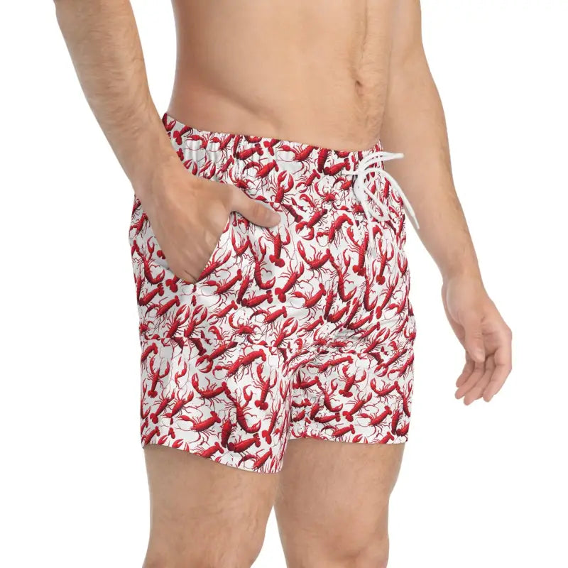 Lobster Print Swim Trunks for Summer Beach Fun - Ocean State Styles