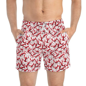 Lobster Print Swim Trunks for Summer Beach Fun - Ocean State Styles