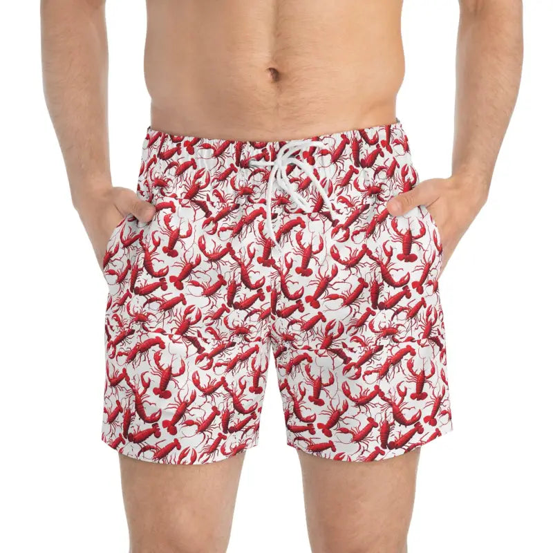 Lobster Print Swim Trunks for Summer Beach Fun - Ocean State Styles