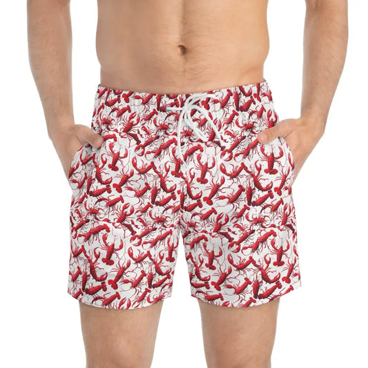Lobster Print Swim Trunks for Summer Beach Fun - Ocean State Styles
