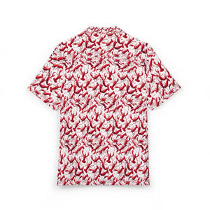 Lobster Print Unisex Hawaiian Button Down Shirt for Summer Fun - Ocean State Styles