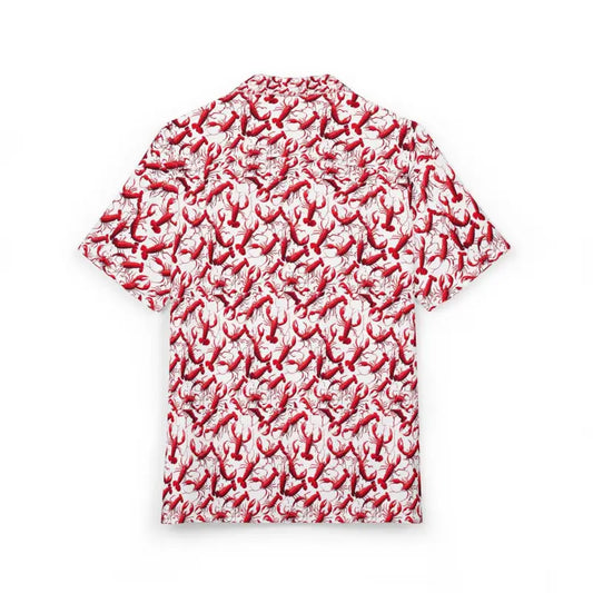 Lobster Print Unisex Hawaiian Button Down Shirt for Summer Fun - Ocean State Styles