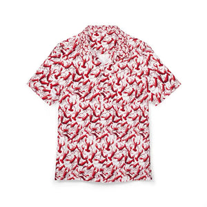 Lobster Print Unisex Hawaiian Button Down Shirt for Summer Fun - Ocean State Styles