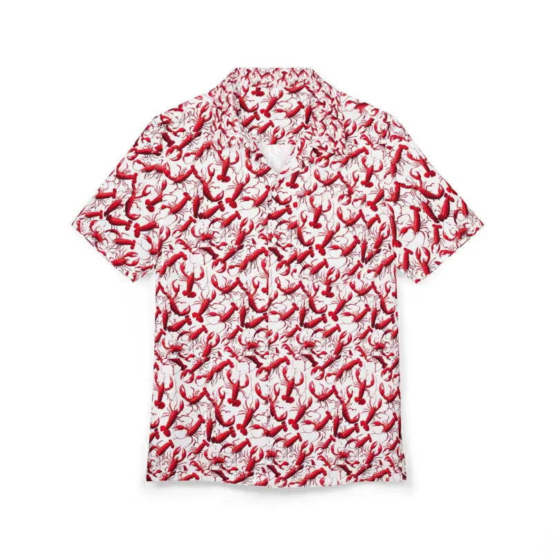 Lobster Print Unisex Hawaiian Button Down Shirt for Summer Fun - Ocean State Styles
