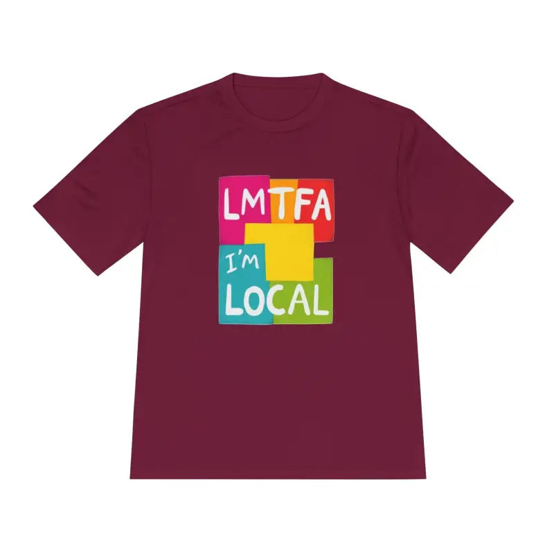 Local Community Moisture Wicking T Shirt in Pink Maroon and Black - Ocean State Styles