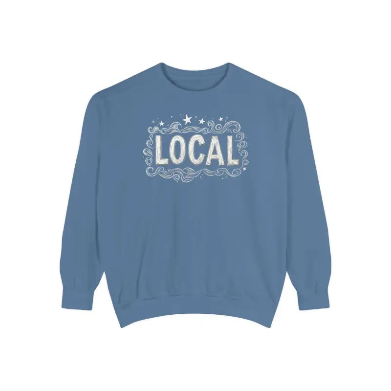 Blue Local Stars Unisex Sweatshirt featuring a bold LOCAL design for casual wear