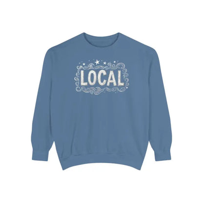 Blue Local Stars Unisex Sweatshirt featuring a bold LOCAL design for casual wear