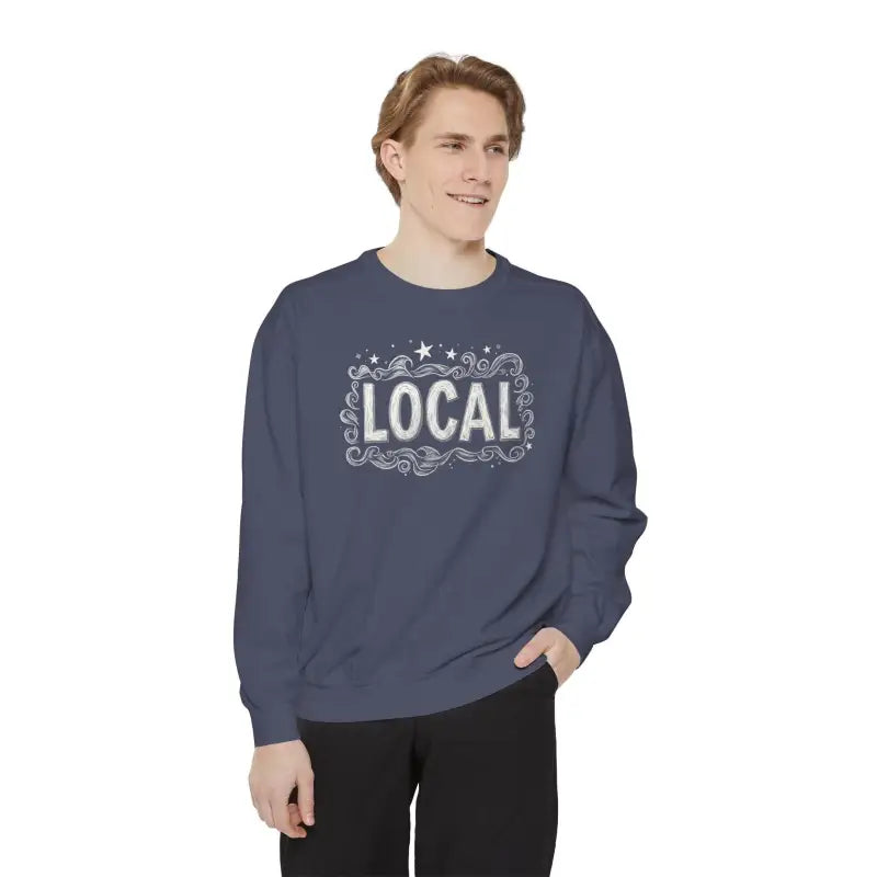 Crewneck sweatshirt featuring LOCAL design from Local Stars Unisex Sweatshirt collection