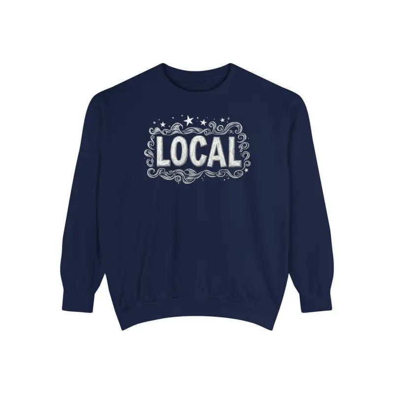 Navy blue Local Stars Unisex Sweatshirt featuring LOCAL graphic design