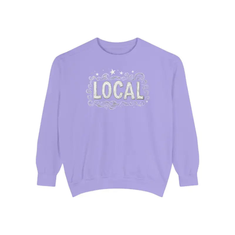 Lavender Local Stars Unisex Sweatshirt featuring LOCAL graphic design