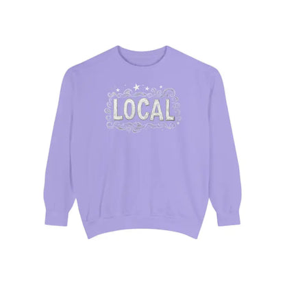 Lavender Local Stars Unisex Sweatshirt featuring LOCAL graphic design