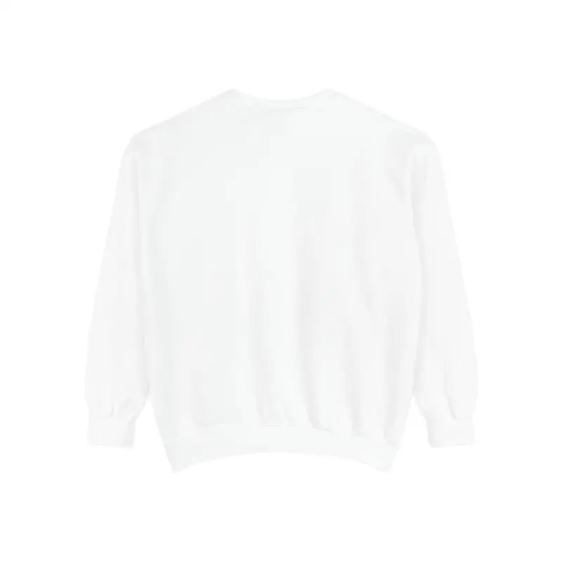 Plain white crewneck sweatshirt with lighthouse and seagulls graphic design